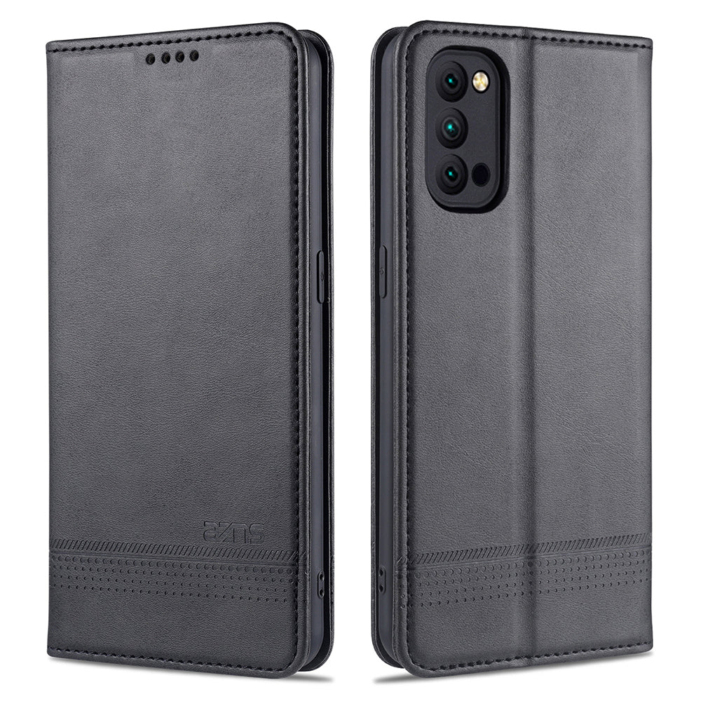 AZNS Auto-absorbed Magnetic Stand Wallet Leather Mobile Shell Case for Oppo Reno4 Pro 5G / Reno4 5G