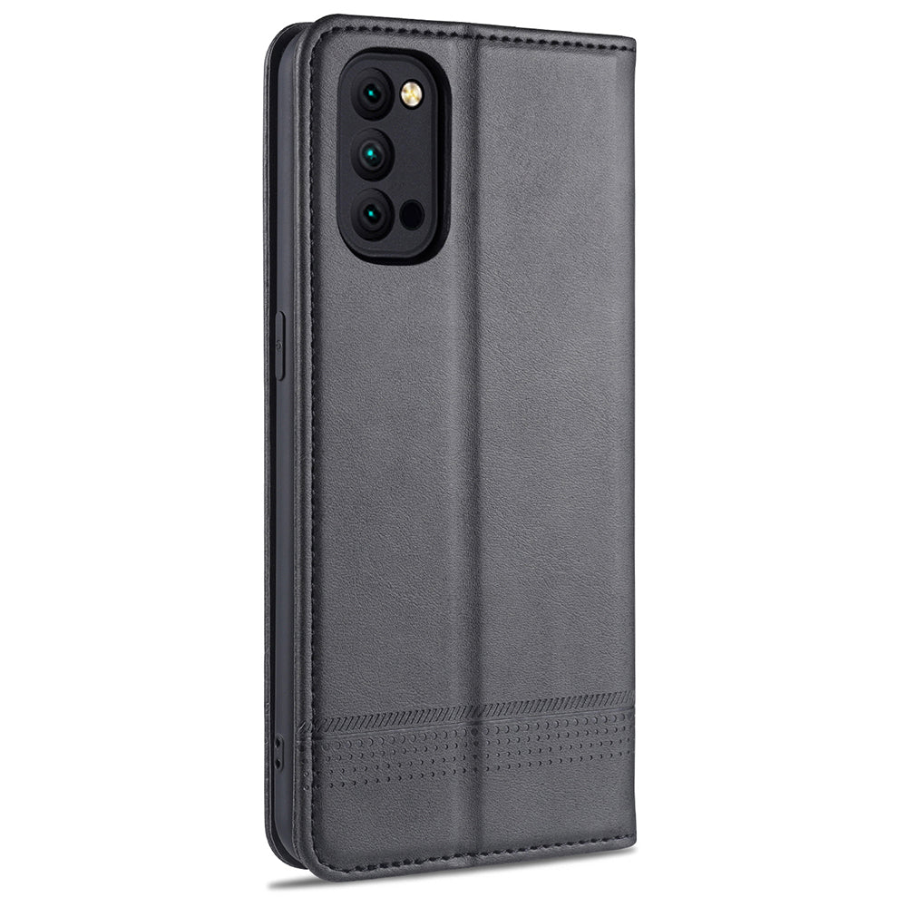 AZNS Auto-absorbed Magnetic Stand Wallet Leather Mobile Shell Case for Oppo Reno4 Pro 5G / Reno4 5G