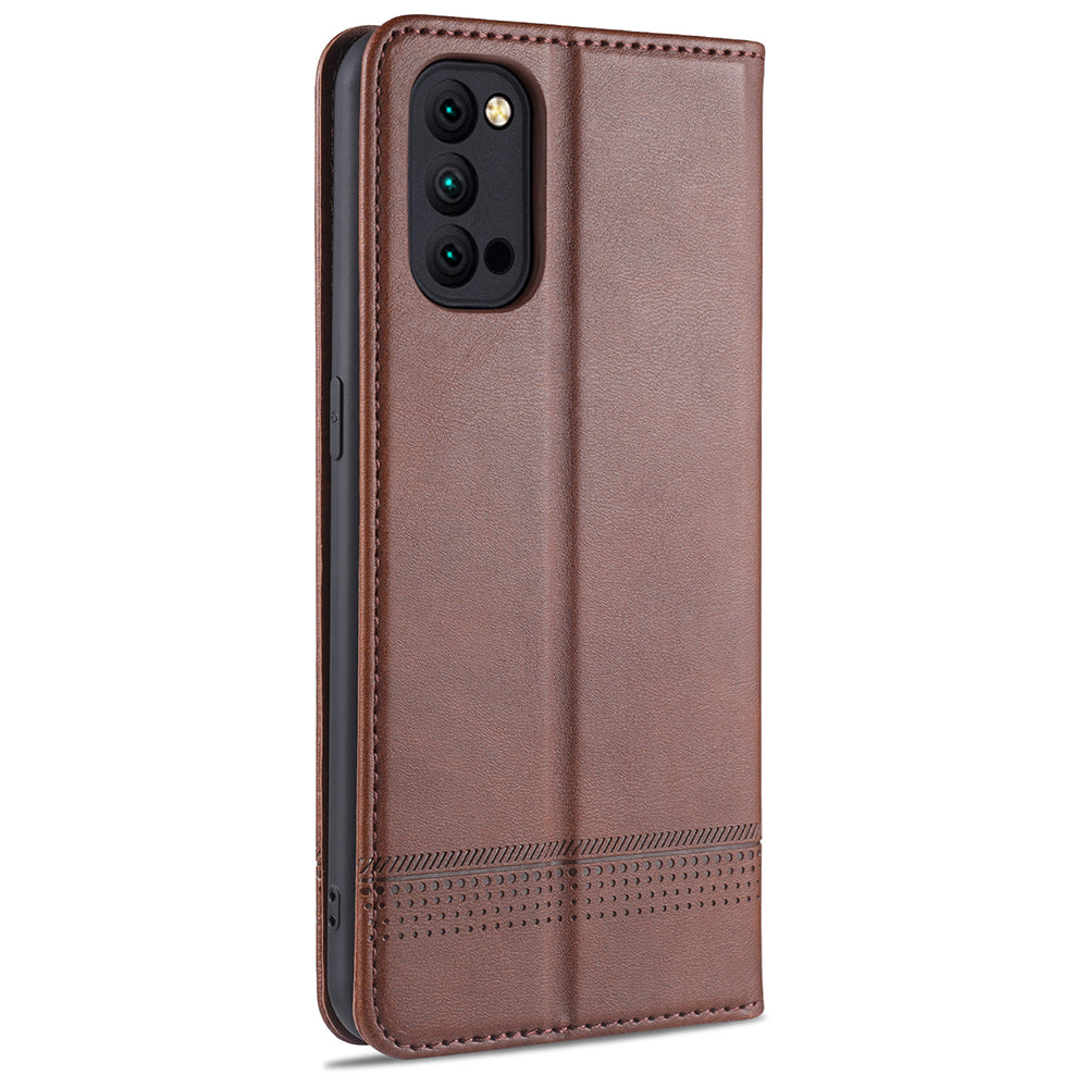 AZNS Auto-absorbed Magnetic Stand Wallet Leather Mobile Shell Case for Oppo Reno4 Pro 5G / Reno4 5G