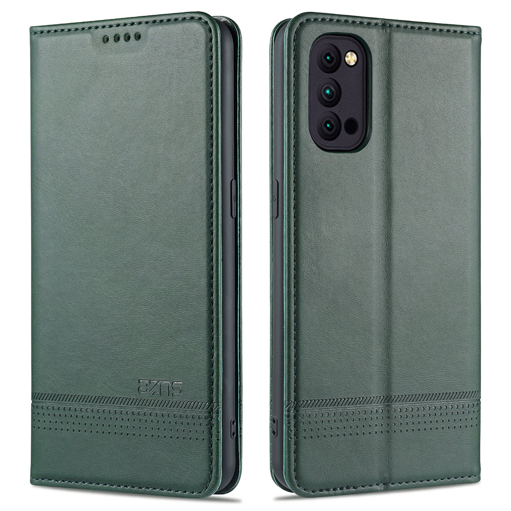 AZNS Auto-absorbed Magnetic Stand Wallet Leather Mobile Shell Case for Oppo Reno4 Pro 5G / Reno4 5G