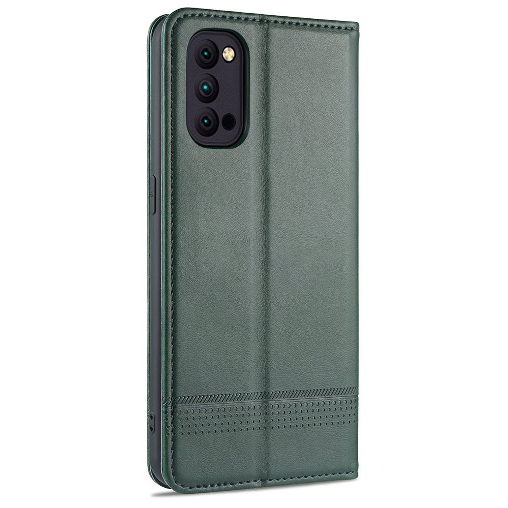 AZNS Auto-absorbed Magnetic Stand Wallet Leather Mobile Shell Case for Oppo Reno4 Pro 5G / Reno4 5G