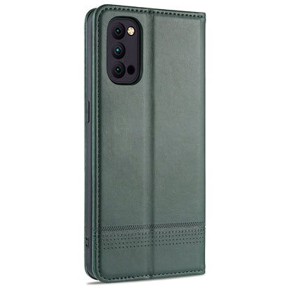 AZNS Auto-absorbed Magnetic Stand Wallet Leather Mobile Shell Case for Oppo Reno4 Pro 5G / Reno4 5G