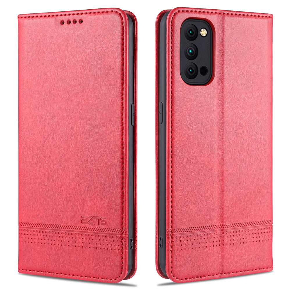 AZNS Auto-absorbed Magnetic Stand Wallet Leather Mobile Shell Case for Oppo Reno4 Pro 5G / Reno4 5G