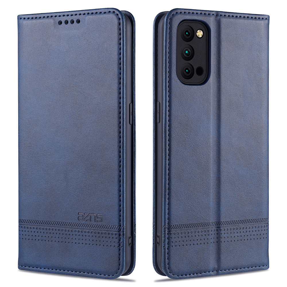 AZNS Auto-absorbed Magnetic Stand Wallet Leather Mobile Shell Case for Oppo Reno4 Pro 5G / Reno4 5G