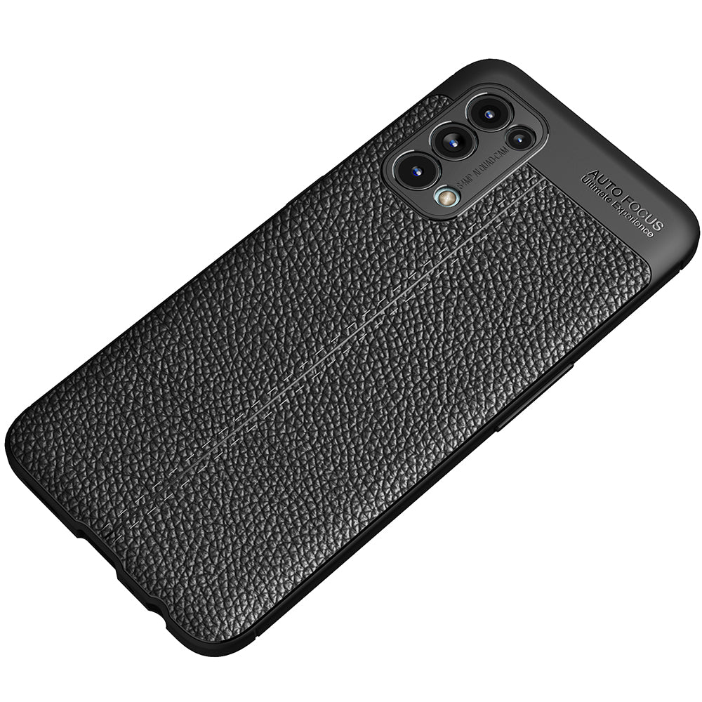 Four Corner Cushion Litchi Texture Soft TPU Protector for OPPO Reno 5 5G/Reno5 4G/Reno5 K/Find X3 Lite Mobile Phone Cover