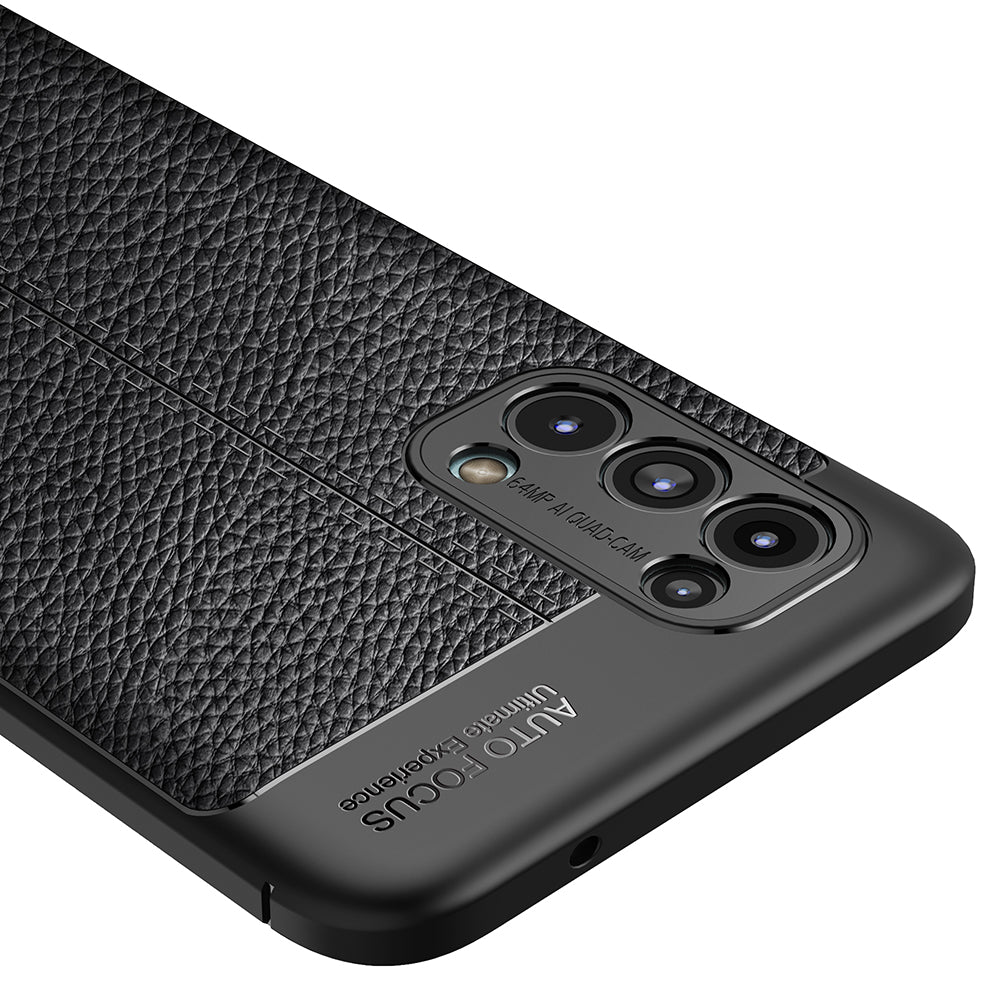 Four Corner Cushion Litchi Texture Soft TPU Protector for OPPO Reno 5 5G/Reno5 4G/Reno5 K/Find X3 Lite Mobile Phone Cover
