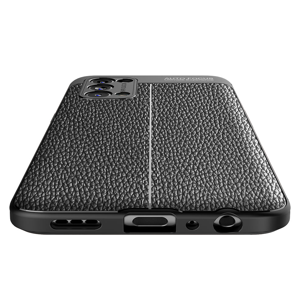 Four Corner Cushion Litchi Texture Soft TPU Protector for OPPO Reno 5 5G/Reno5 4G/Reno5 K/Find X3 Lite Mobile Phone Cover