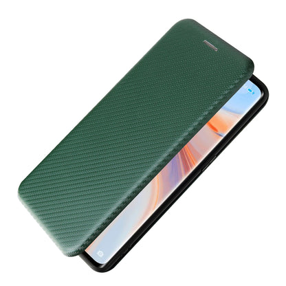 Full Coverage Auto-absorbed Carbon Fiber Leather Card Holder Cover Case for OPPO Reno 5 5G/Reno5 4G/Reno5 K/Find X3 Lite