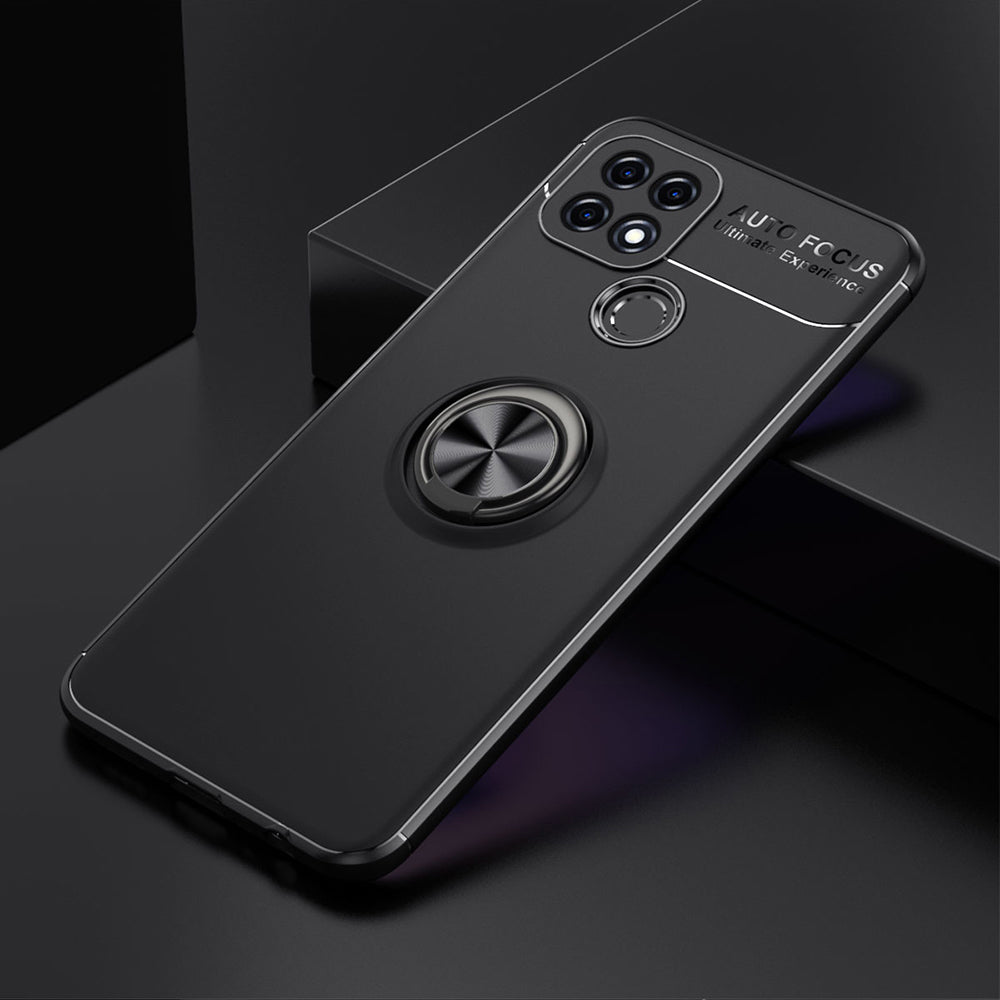 TPU Cover with Metal Ring Kickstand [Built-in Magnetic Sheet] for Oppo A15