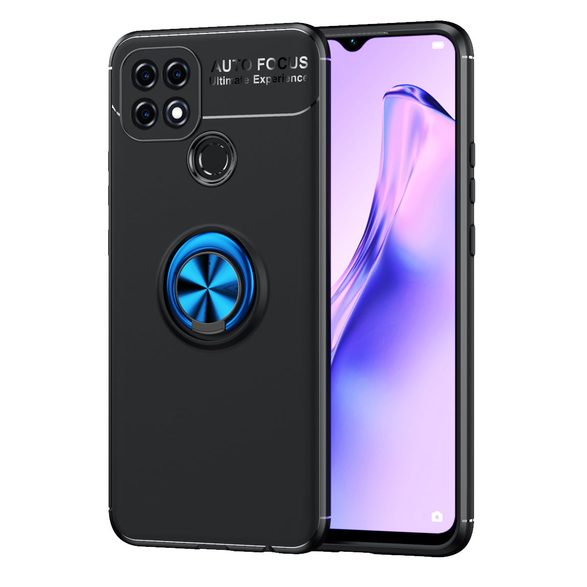 TPU Cover with Metal Ring Kickstand [Built-in Magnetic Sheet] for Oppo A15