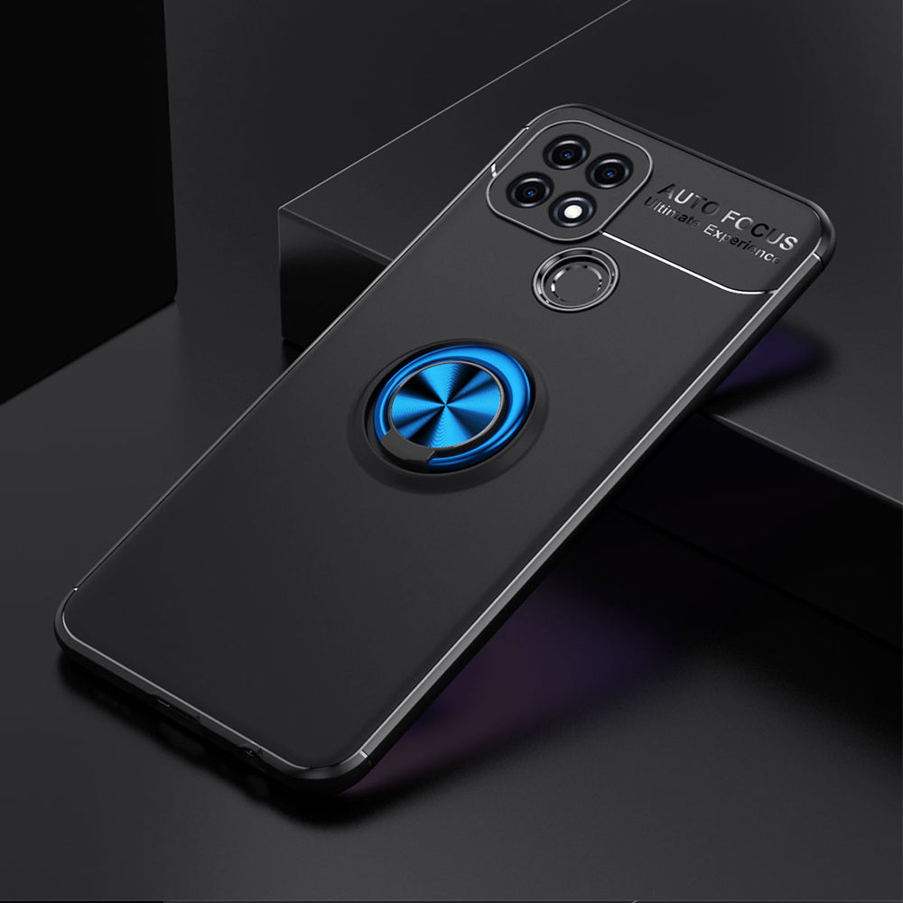 TPU Cover with Metal Ring Kickstand [Built-in Magnetic Sheet] for Oppo A15