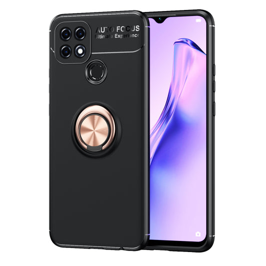 TPU Cover with Metal Ring Kickstand [Built-in Magnetic Sheet] for Oppo A15