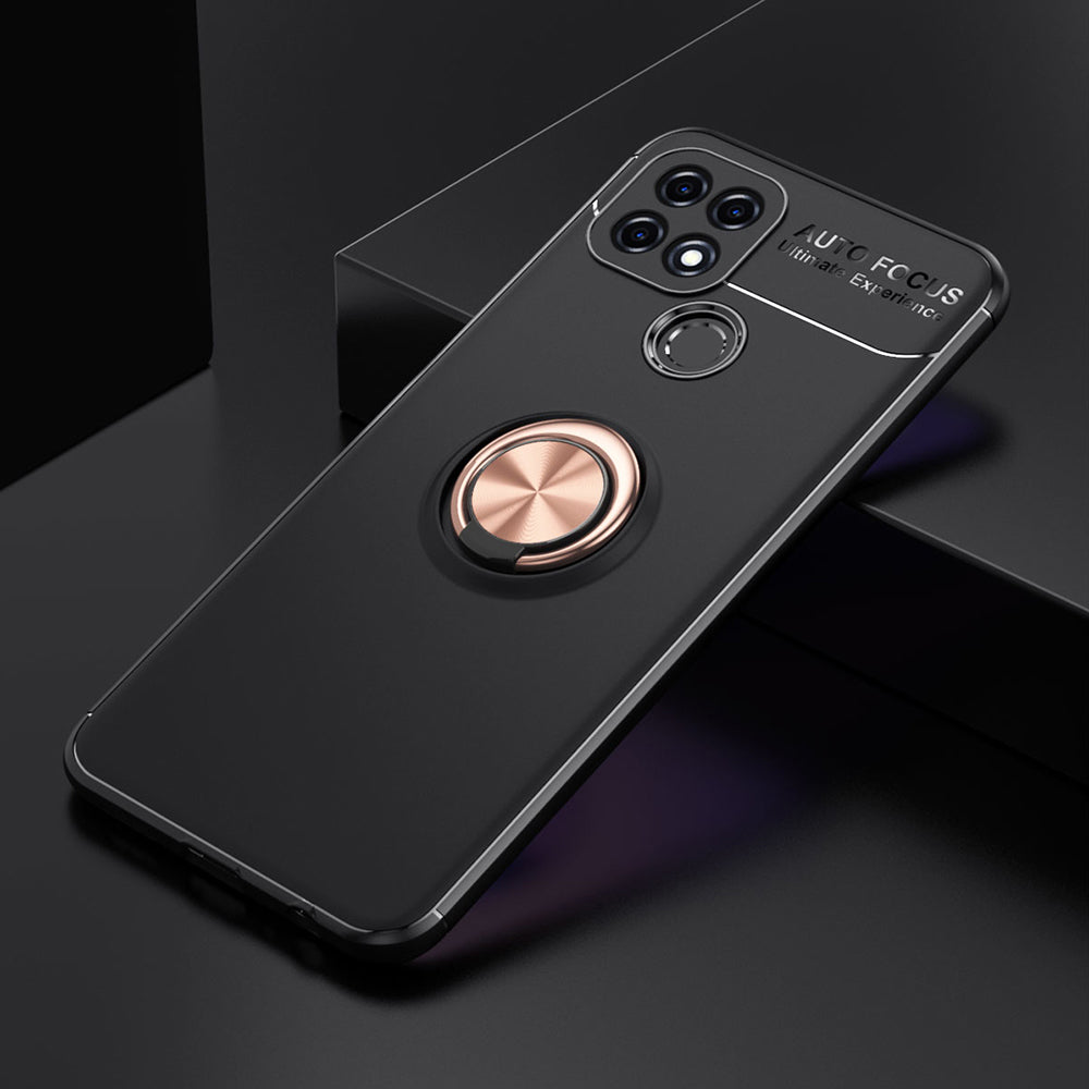 TPU Cover with Metal Ring Kickstand [Built-in Magnetic Sheet] for Oppo A15