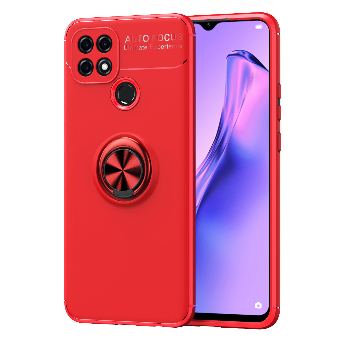 TPU Cover with Metal Ring Kickstand [Built-in Magnetic Sheet] for Oppo A15