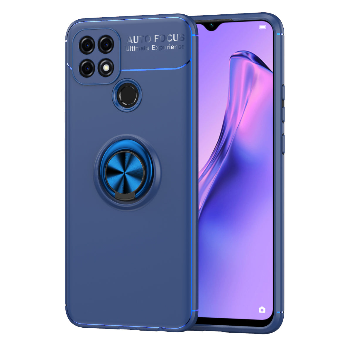TPU Cover with Metal Ring Kickstand [Built-in Magnetic Sheet] for Oppo A15