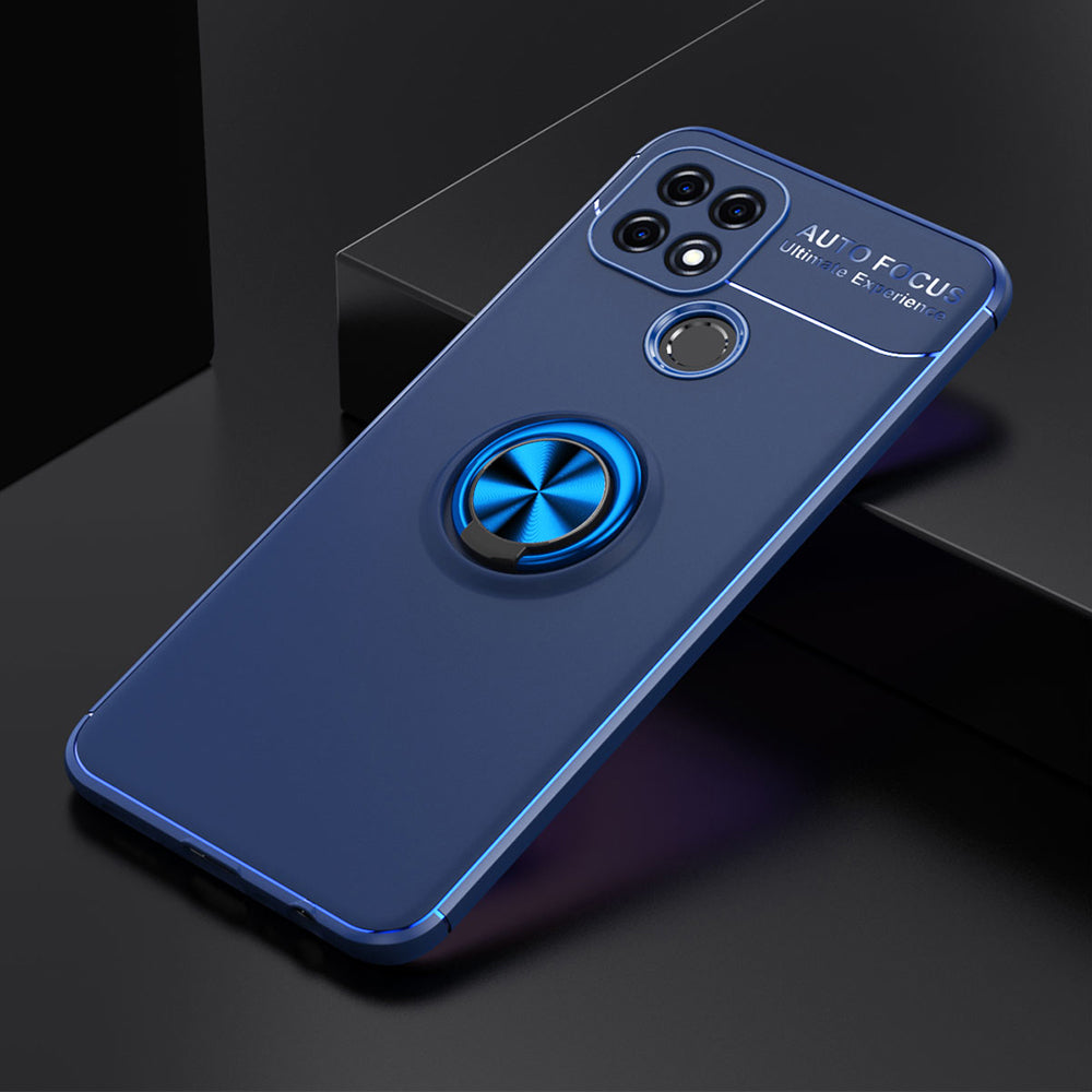 TPU Cover with Metal Ring Kickstand [Built-in Magnetic Sheet] for Oppo A15
