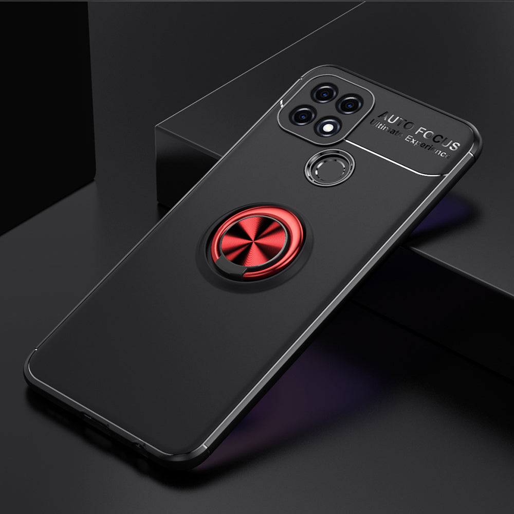TPU Cover with Metal Ring Kickstand [Built-in Magnetic Sheet] for Oppo A15
