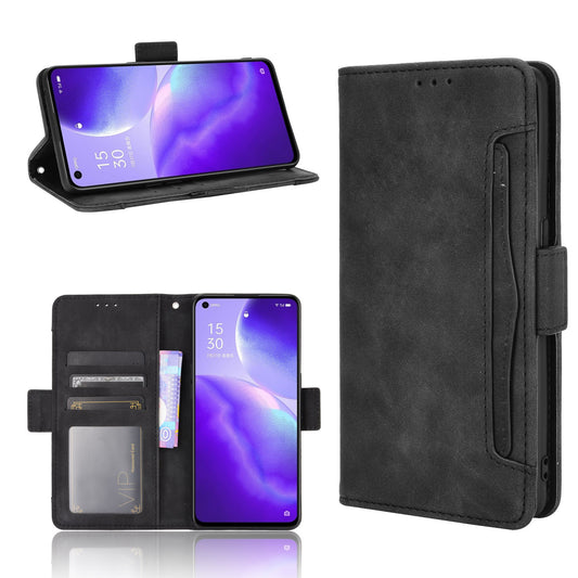 Leather Wallet Protective Shell for Oppo Reno5 5G Multiple Card Slots Case