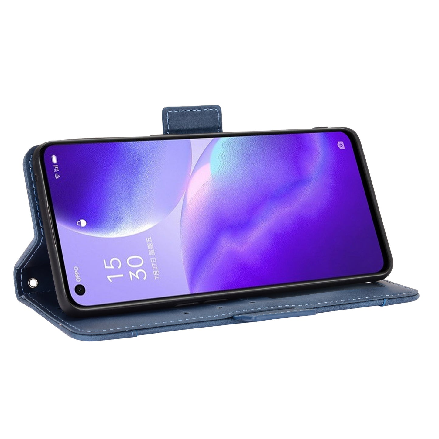 Leather Wallet Protective Shell for Oppo Reno5 5G Multiple Card Slots Case