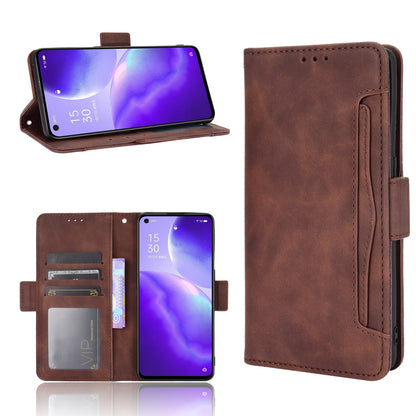 Leather Wallet Protective Shell for Oppo Reno5 5G Multiple Card Slots Case