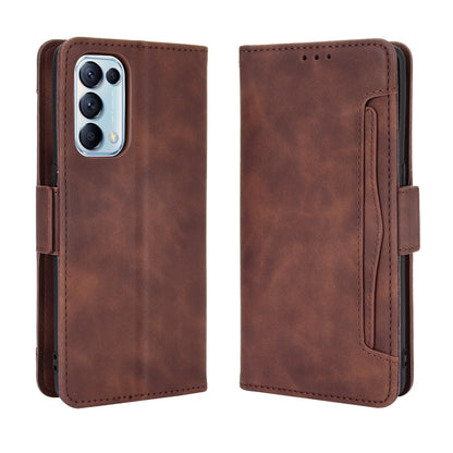 Leather Wallet Protective Shell for Oppo Reno5 5G Multiple Card Slots Case