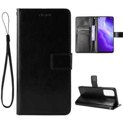 Leather Full Protection Wallet Stand Crazy Horse Shell for Oppo Reno5 5G