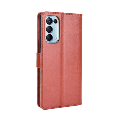Leather Full Protection Wallet Stand Crazy Horse Shell for Oppo Reno5 5G