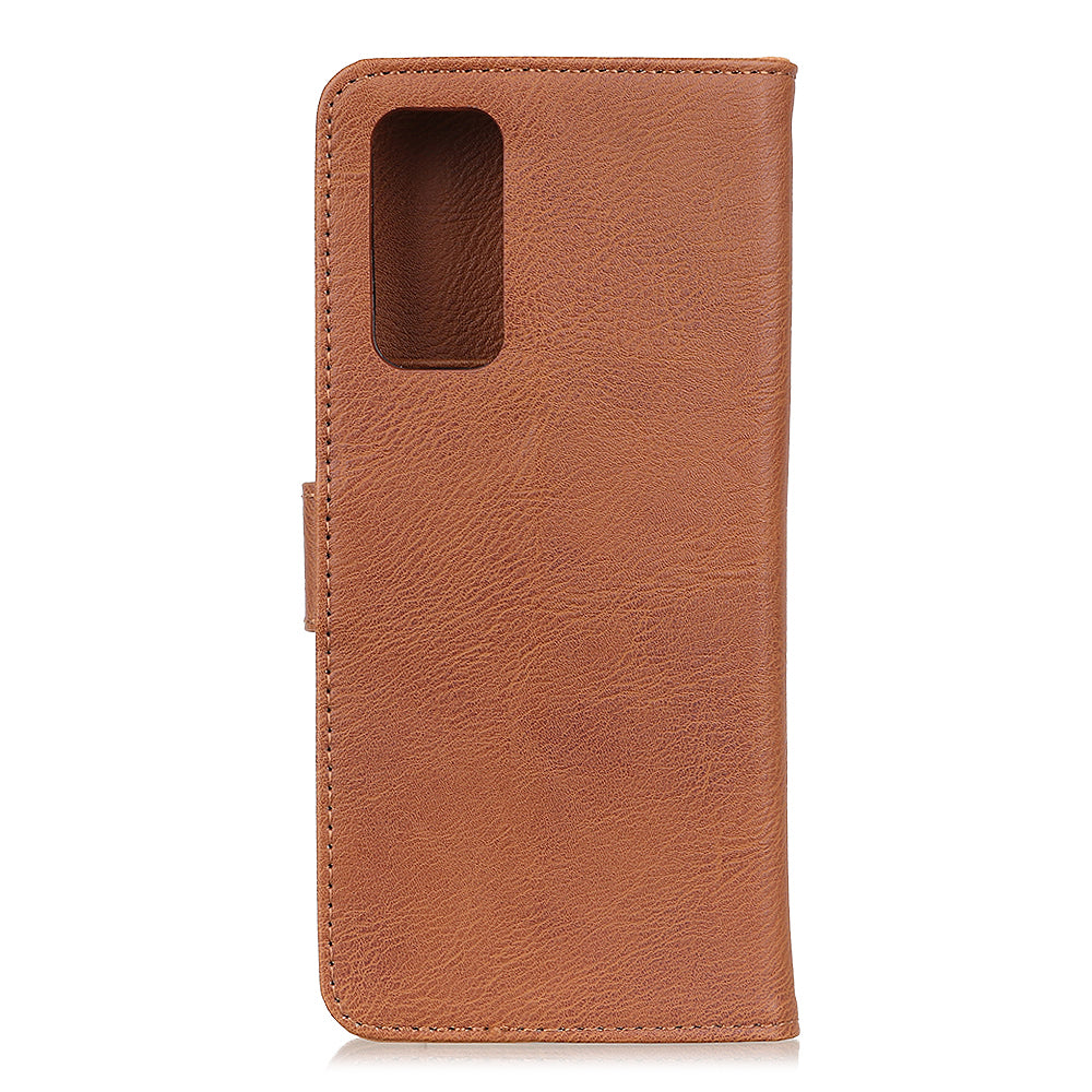 KHAZNEH Retro Style Leather Protector Case Cover for Oppo Reno5 Pro Plus 5G/Find X3 Neo Folio Flip Wallet Stand Case