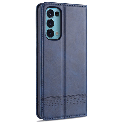 AZNS for Oppo Reno5 5G Auto-absorbed Leather Protector Stand Case