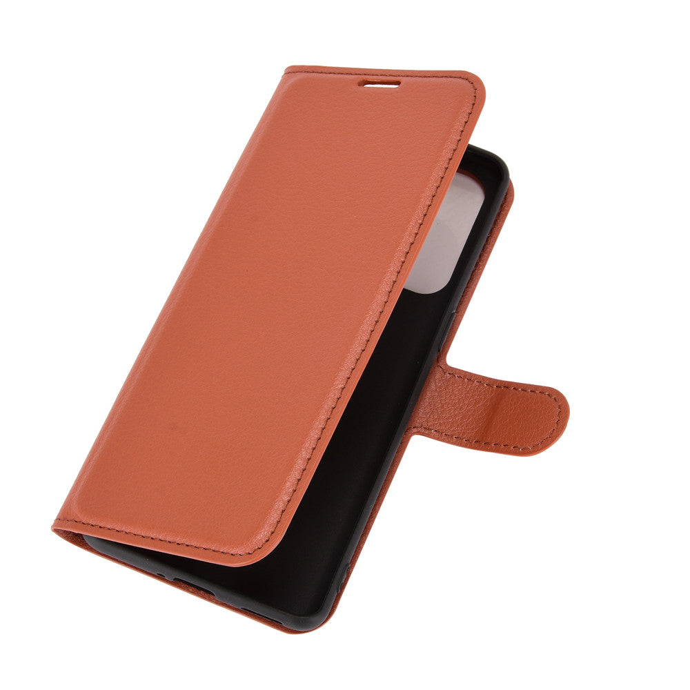 Litchi Texture Leather Phone Protective Cover with Wallet Stand Design for Oppo Reno5 5G/Reno5 4G/Reno5 K/Find X3 Lite