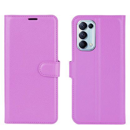 Litchi Texture Leather Phone Protective Cover with Wallet Stand Design for Oppo Reno5 5G/Reno5 4G/Reno5 K/Find X3 Lite