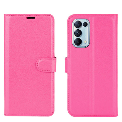 Litchi Texture Leather Phone Protective Cover with Wallet Stand Design for Oppo Reno5 5G/Reno5 4G/Reno5 K/Find X3 Lite