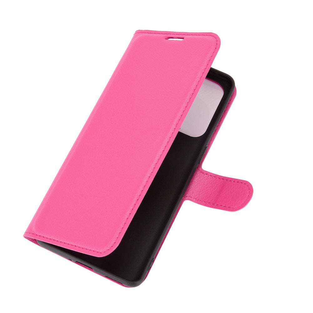 Litchi Texture Leather Phone Protective Cover with Wallet Stand Design for Oppo Reno5 5G/Reno5 4G/Reno5 K/Find X3 Lite