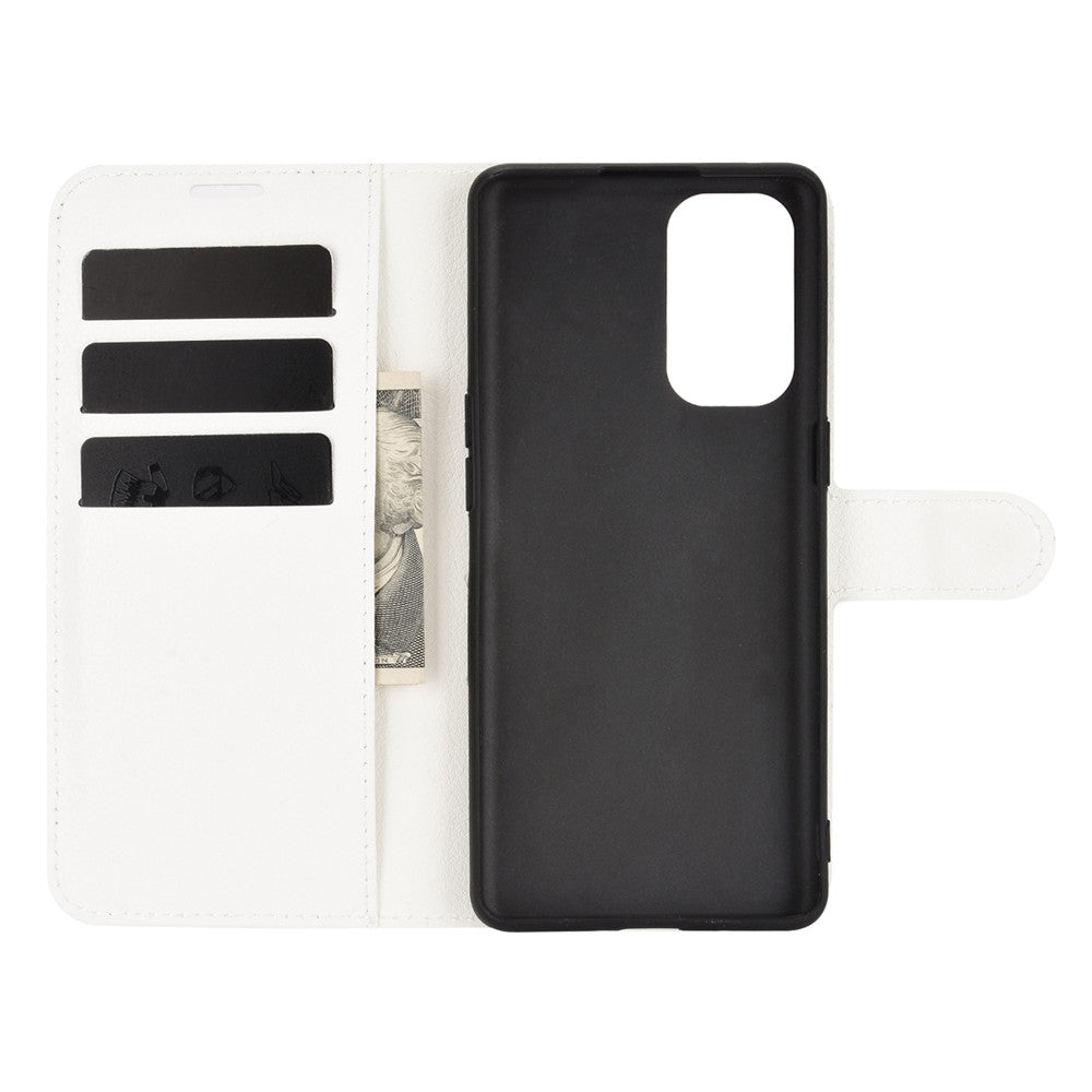 Litchi Texture Leather Phone Protective Cover with Wallet Stand Design for Oppo Reno5 5G/Reno5 4G/Reno5 K/Find X3 Lite