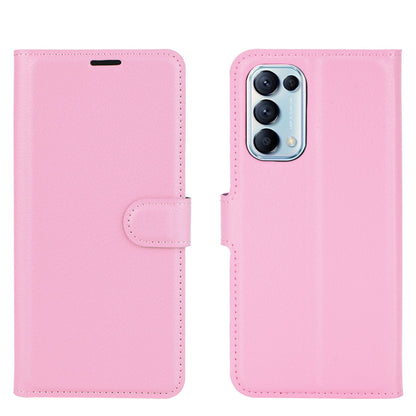 Litchi Texture Leather Phone Protective Cover with Wallet Stand Design for Oppo Reno5 5G/Reno5 4G/Reno5 K/Find X3 Lite