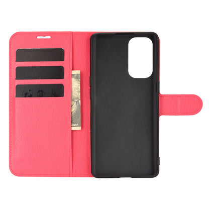 Litchi Texture Leather Phone Protective Cover with Wallet Stand Design for Oppo Reno5 5G/Reno5 4G/Reno5 K/Find X3 Lite