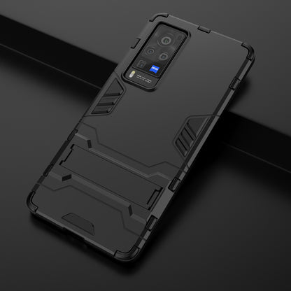 2 in 1 Dual Layer Plastic + TPU Hybrid Phone Cover Case with Kickstand for vivo X60 Pro (China)