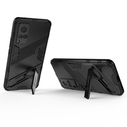 Shockproof PC + TPU Hybrid Phone Case Cover Protector with Kickstand for vivo X60 5G