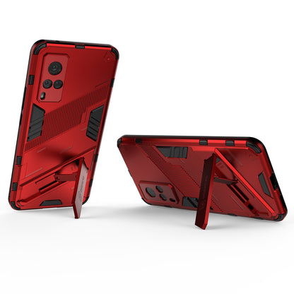 Shockproof PC + TPU Hybrid Phone Case Cover Protector with Kickstand for vivo X60 5G