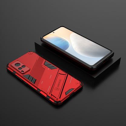 Shockproof PC + TPU Hybrid Phone Case Cover Protector with Kickstand for vivo X60 5G