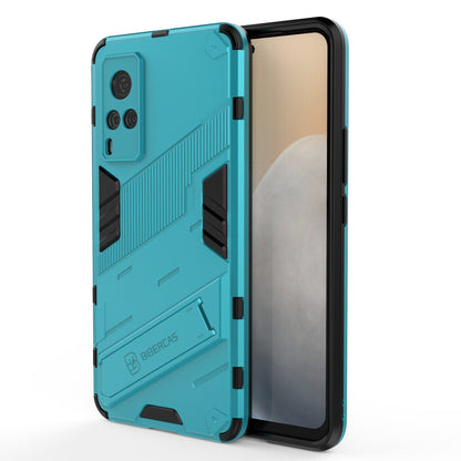 Shockproof PC + TPU Hybrid Phone Case Cover Protector with Kickstand for vivo X60 5G