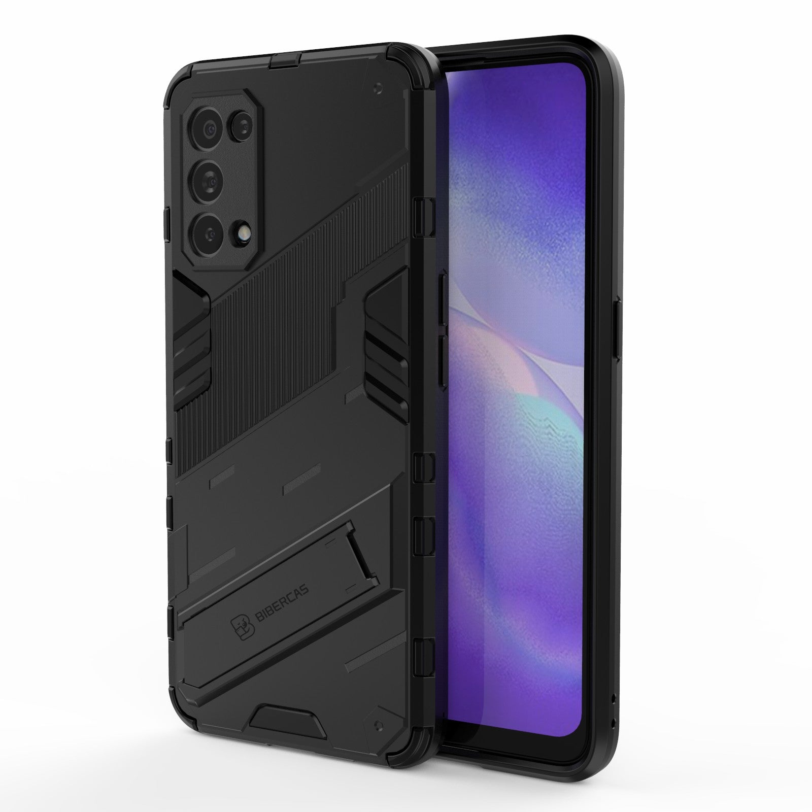 Shockproof PC + TPU Hybrid Phone Case Cover with Kickstand for Oppo Reno5 5G/Reno5 4G/Reno5 K/Find X3 Lite