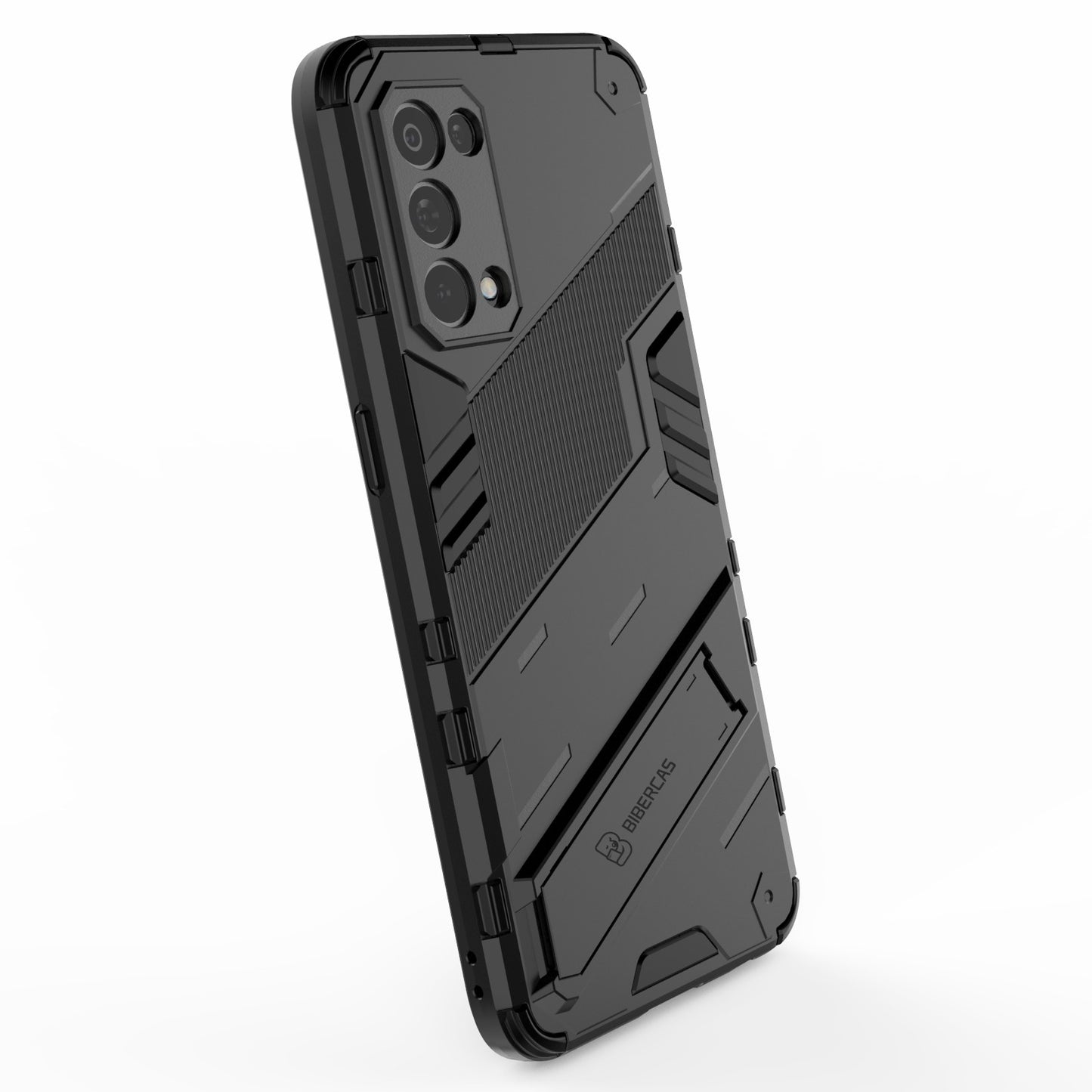 Shockproof PC + TPU Hybrid Phone Case Cover with Kickstand for Oppo Reno5 5G/Reno5 4G/Reno5 K/Find X3 Lite