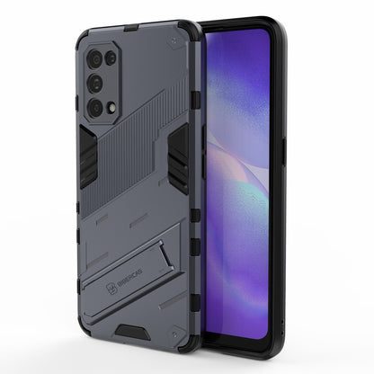 Shockproof PC + TPU Hybrid Phone Case Cover with Kickstand for Oppo Reno5 5G/Reno5 4G/Reno5 K/Find X3 Lite