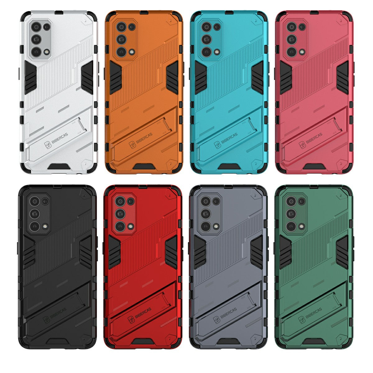 Shockproof PC + TPU Hybrid Phone Case Cover with Kickstand for Oppo Reno5 5G/Reno5 4G/Reno5 K/Find X3 Lite