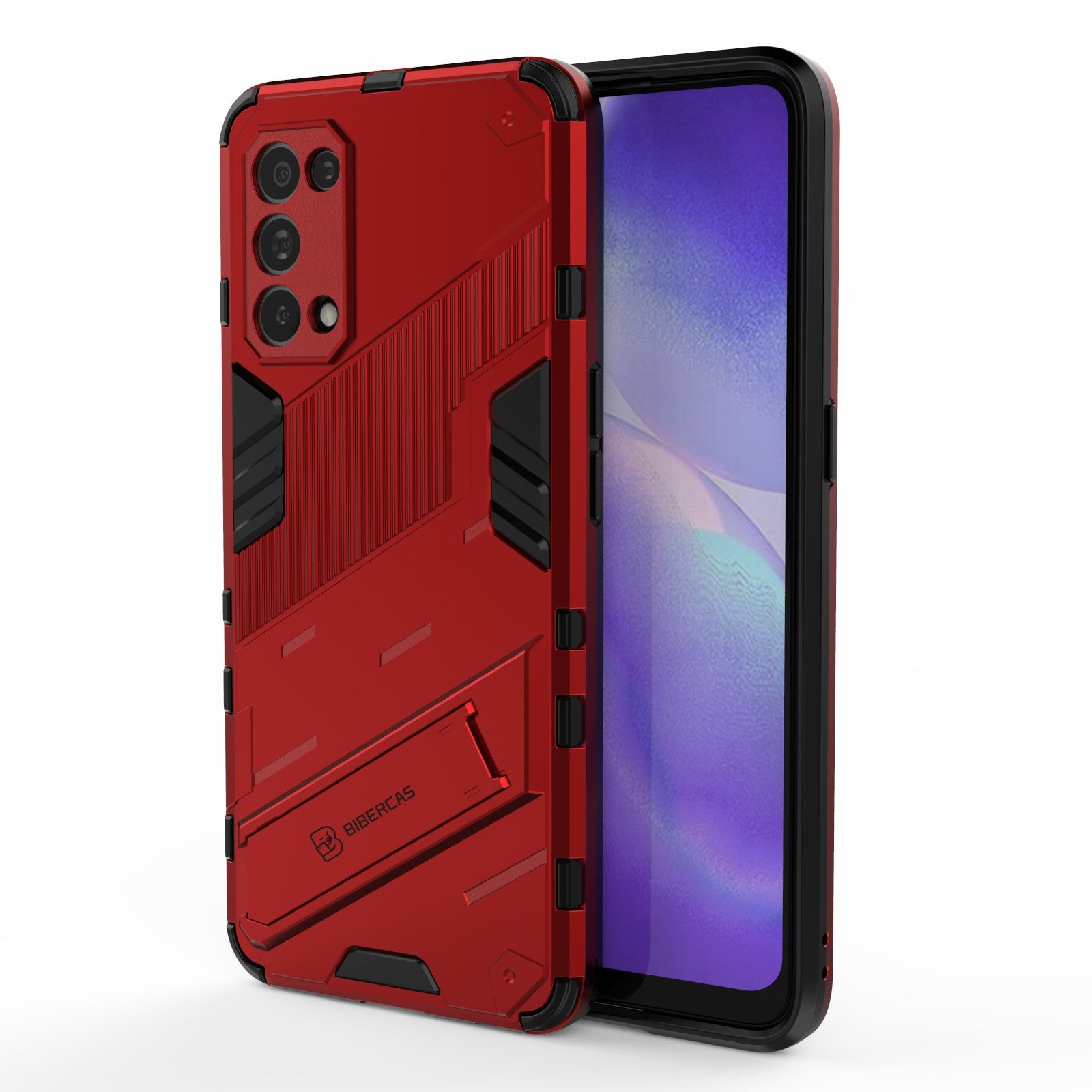 Shockproof PC + TPU Hybrid Phone Case Cover with Kickstand for Oppo Reno5 5G/Reno5 4G/Reno5 K/Find X3 Lite