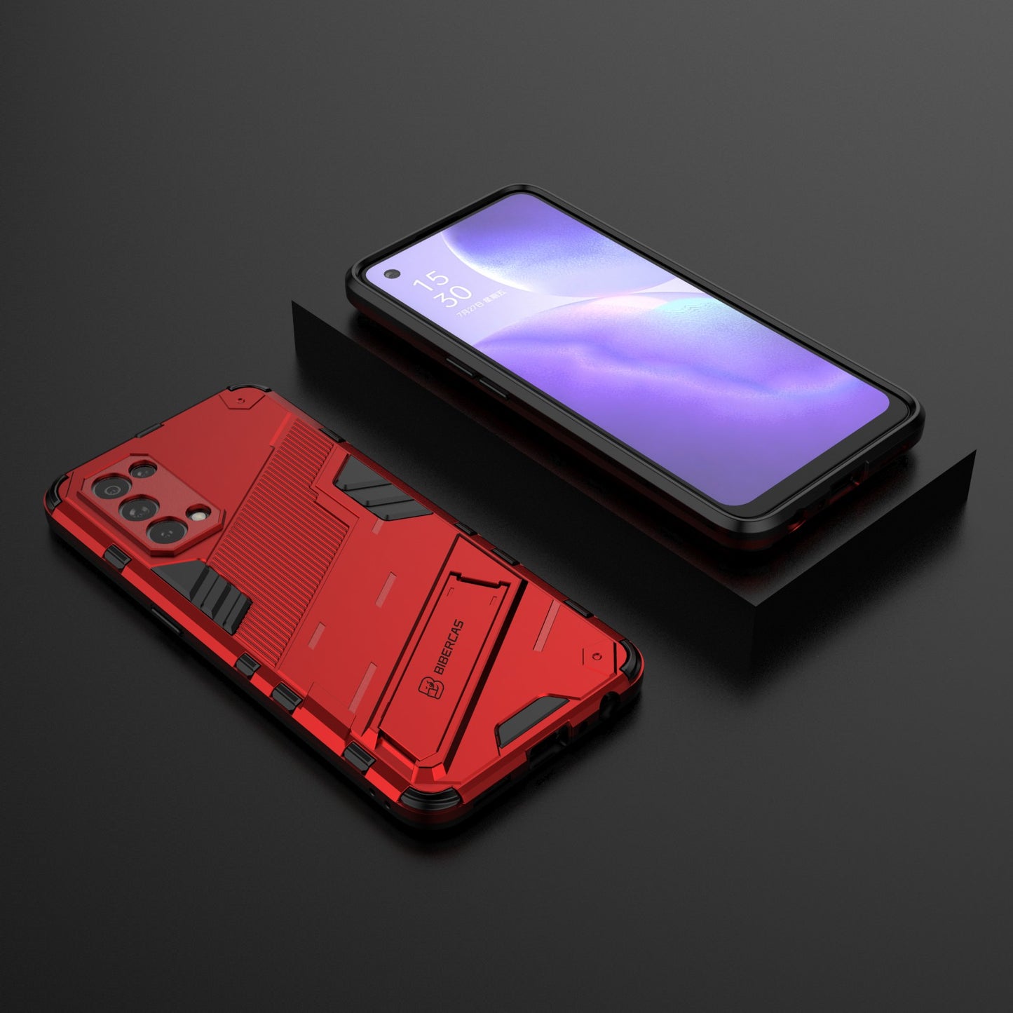 Shockproof PC + TPU Hybrid Phone Case Cover with Kickstand for Oppo Reno5 5G/Reno5 4G/Reno5 K/Find X3 Lite