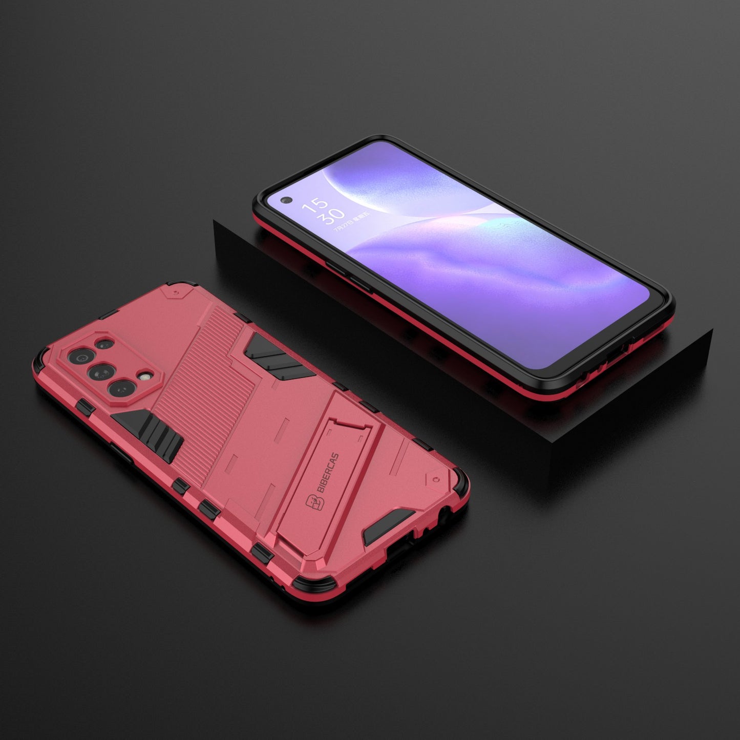Shockproof PC + TPU Hybrid Phone Case Cover with Kickstand for Oppo Reno5 5G/Reno5 4G/Reno5 K/Find X3 Lite