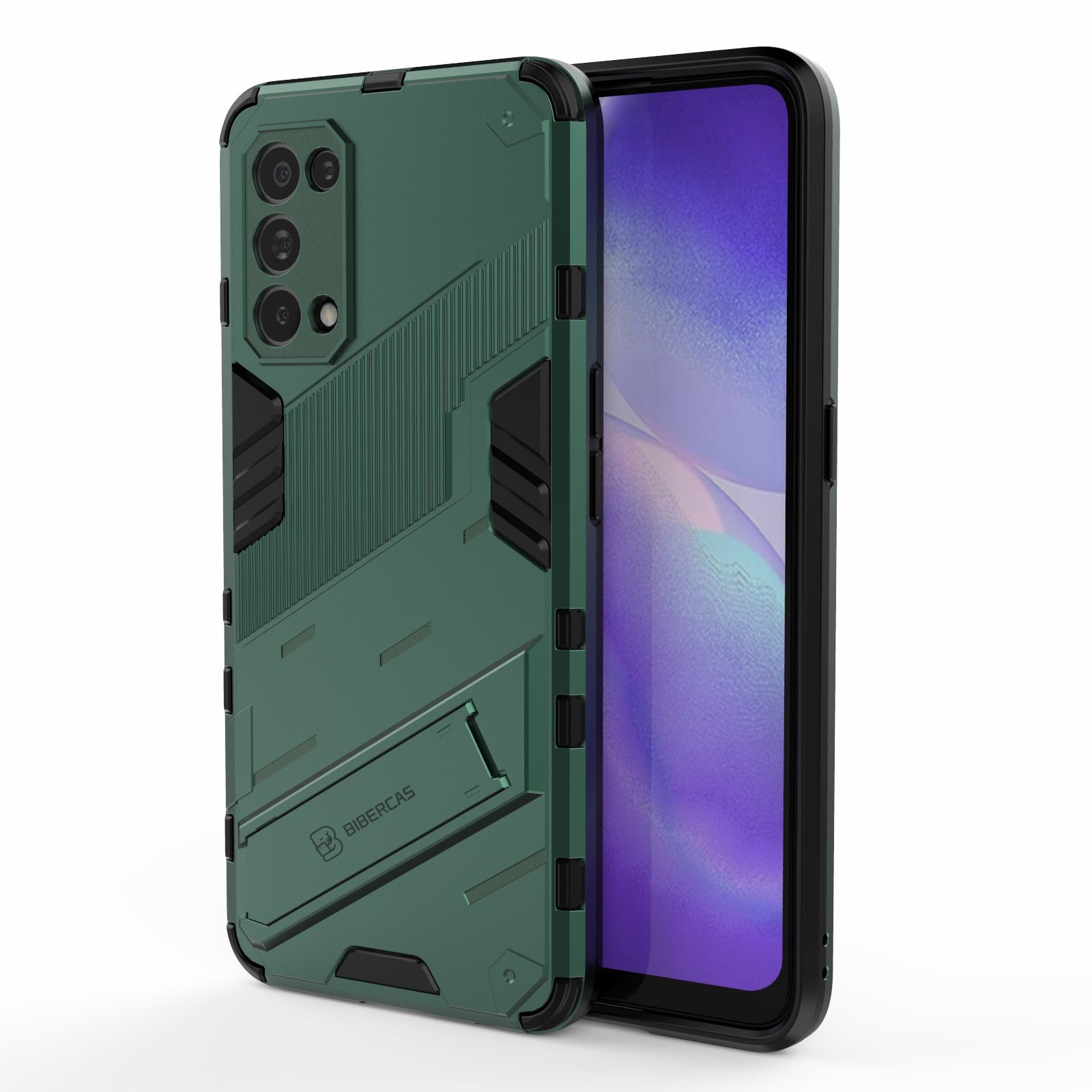 Shockproof PC + TPU Hybrid Phone Case Cover with Kickstand for Oppo Reno5 5G/Reno5 4G/Reno5 K/Find X3 Lite