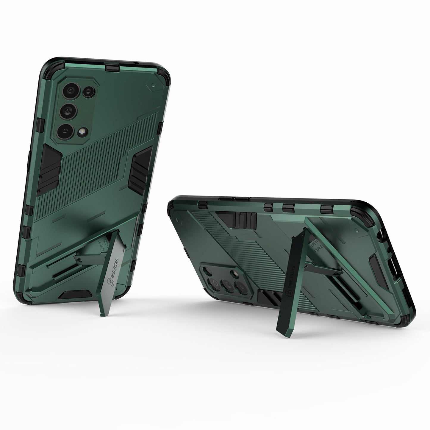 Shockproof PC + TPU Hybrid Phone Case Cover with Kickstand for Oppo Reno5 5G/Reno5 4G/Reno5 K/Find X3 Lite